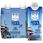 Muscle Milk Pro 33g High Protein Shake Ultra Filtered Milk, Cookies N Cr me, 11 fl oz, 4 pack