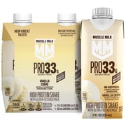Muscle Milk Pro 33g High Protein Shake Ultra Filtered Milk, Vanilla Creme, 11 fl oz, 4 pack