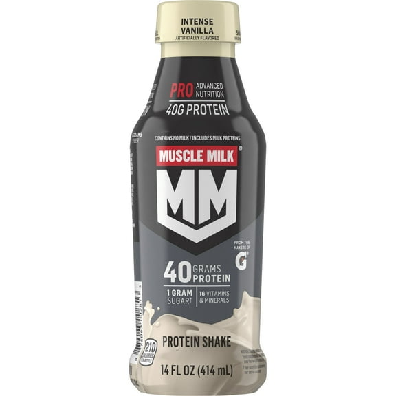 Muscle Milk Pro Advanced Nutrition Intense Vanilla Protein Shake, 14 fl oz, 1 Count Bottle