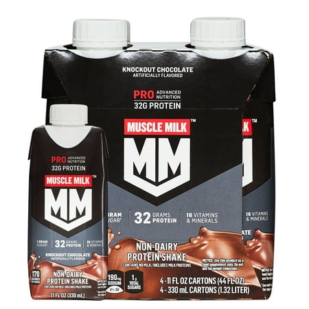 Muscle Milk Pro Advanced Nutrition Protein Shake, Knockout Chocolate, 11.16 fl oz Bottle