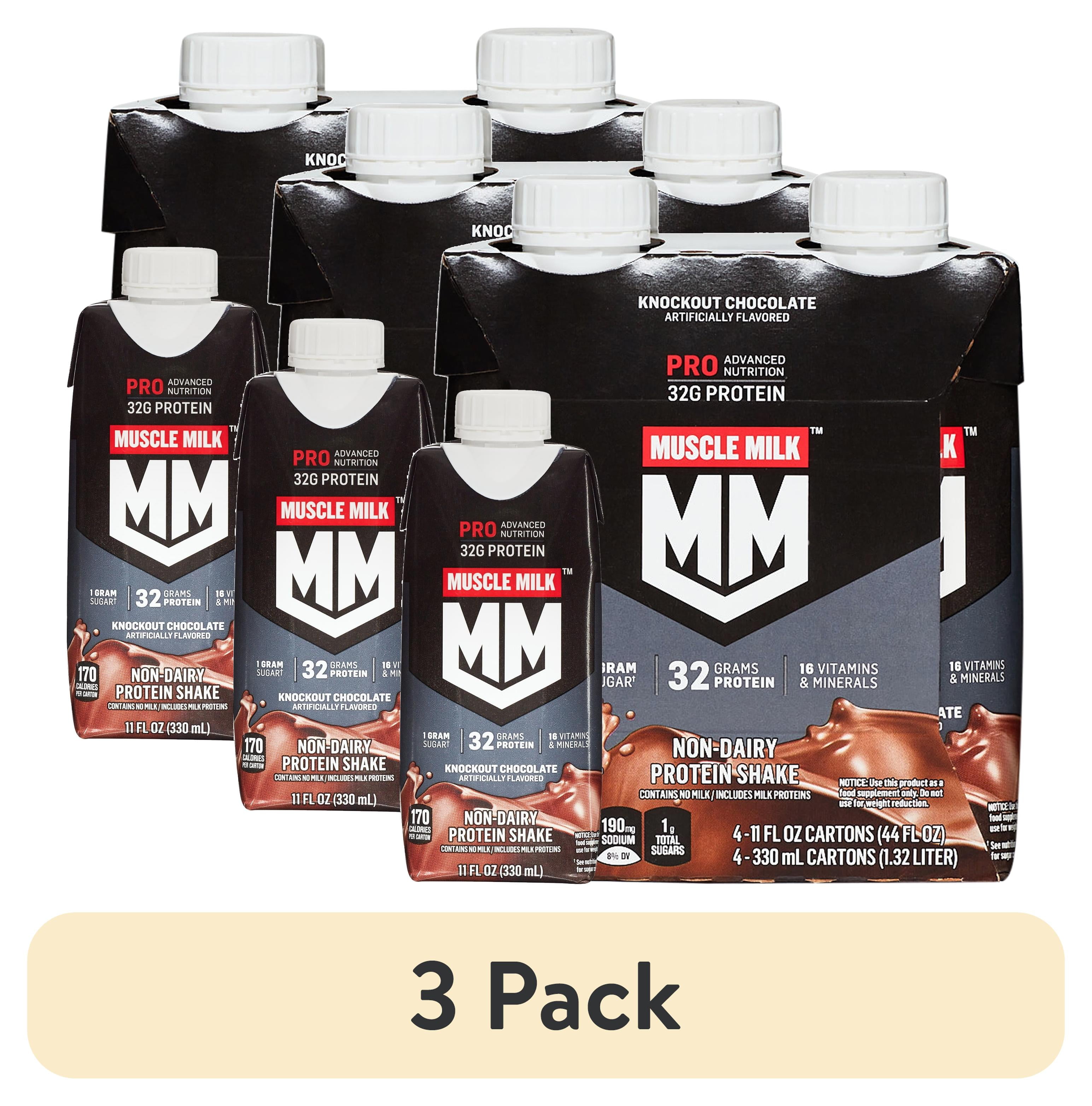 (3 pack) Muscle Milk Pro Advanced Nutrition Protein Shake, Knockout