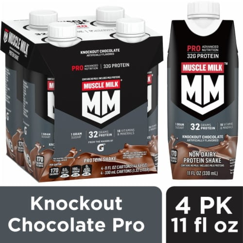 Muscle Milk Pro Series Knockout Chocolate Non-Dairy Protein Shake - 11 fl oz - 4 ct