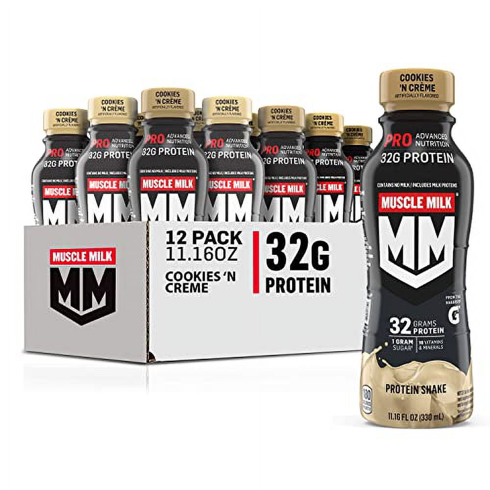 Muscle Milk Pro Series .. Shake, Cookies 'n Creme, .. 11.16 Fl Oz Bottles .. (Pack of 12)