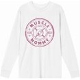 thumbnail image 1 of Muscle Mommy Weight Plate Adult White Crew Neck Long Sleeve Tee-XXL, 1 of 6