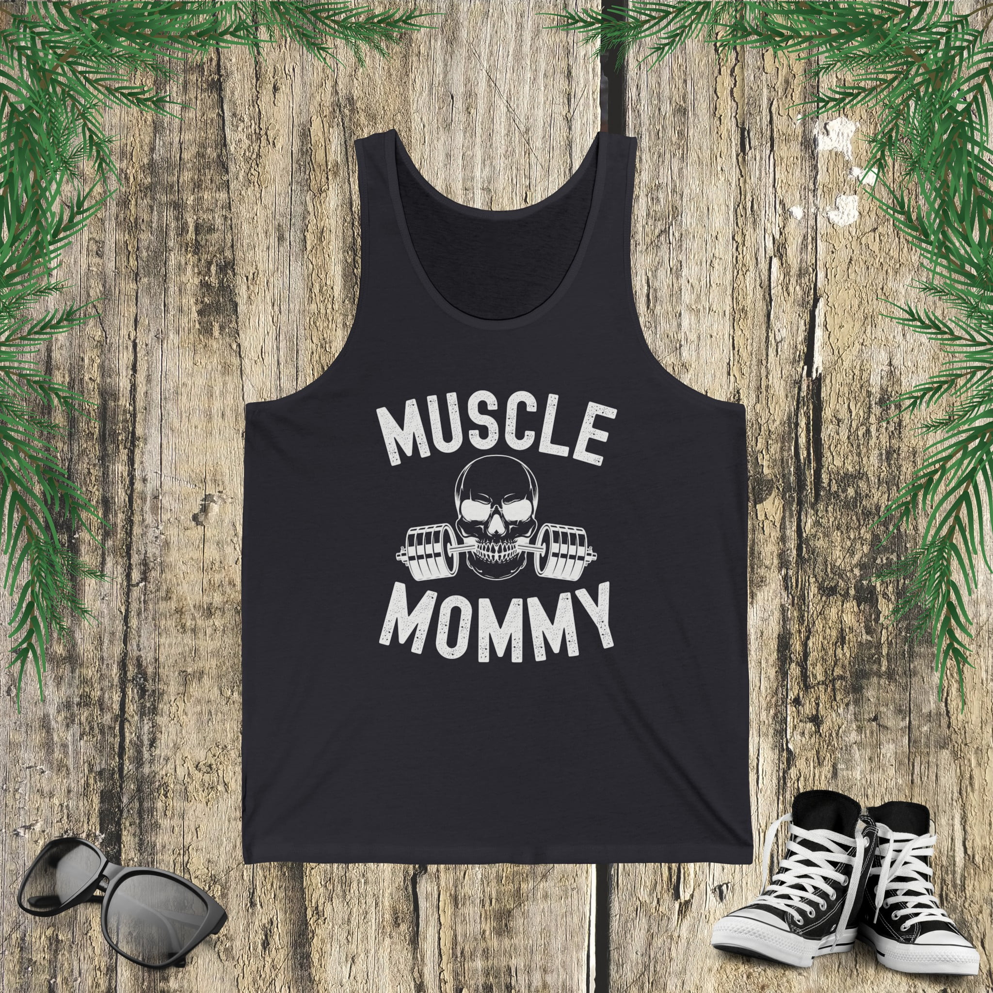Muscle Mommy Weightlifter mom cool skull gym mother workout Jersey