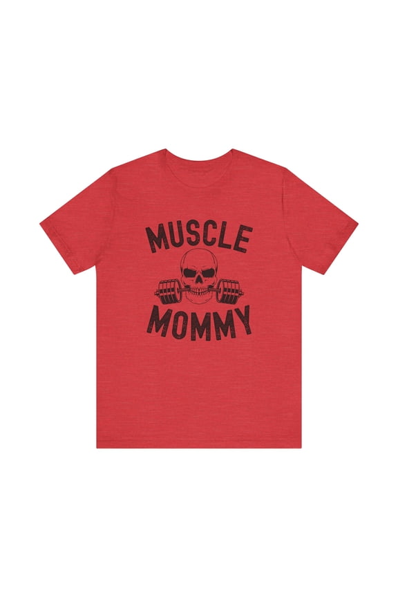 Muscle Mommy t-shirt Weightlifter mom cool skull gym mother workout tshirt