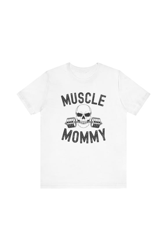 Muscle Mommy t-shirt Weightlifter mom cool skull gym mother workout tshirt
