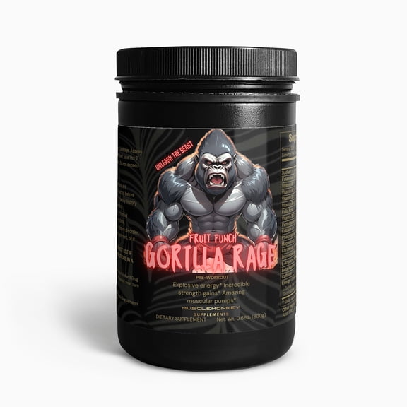 Muscle Monkey Supplements GORILLA RAGE Pre-Workout Powder (Fruit Punch)