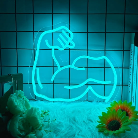 Muscle Building Sign Muscle Neon Signs GYM Led Signs, Muscle Neon Light Sign For GYM Wall ...