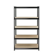 Muscle Rack 30W x 12D x 60H, 5-Tier Steel Shelving, 500 lbs. Capacity per Shelf, Black