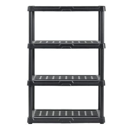 Muscle Rack 36"W x 18"D x 56"H 4-Shelf Resin Shelving, Black