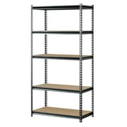 Muscle Rack 5-Shelf Steel Storage Shelf Unit, Silver/Black, 4000 lb Capacity