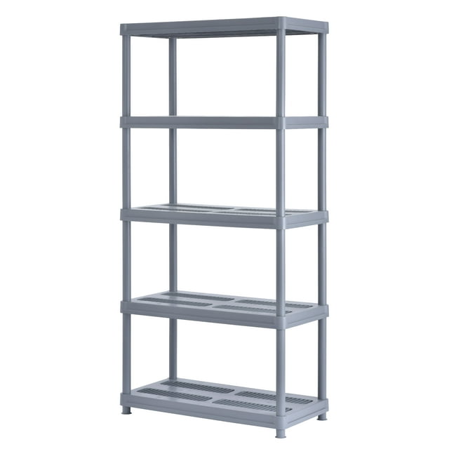 Muscle Rack 36"W x 18"D x 72"H 5Shelf Garage Shelves, Gray