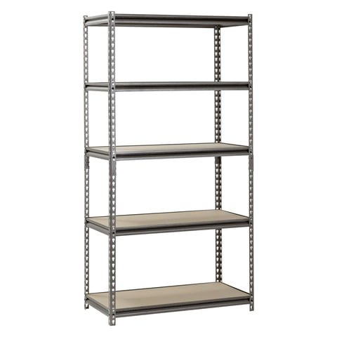 Muscle Rack 36"W x 18"D x 72"H Steel Shelving, 800 lbs. Capacity per Shelf; Silver
