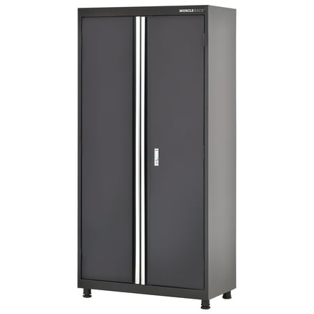 Muscle Rack Heavy-Duty Welded Steel Garage Storage Cabinet, Matte Black