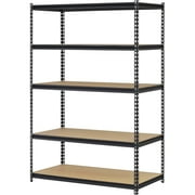 Muscle Rack 48W x 18D x 72H, 5-Tier Steel Shelving, 4,000 lbs. Total Capacity; Black