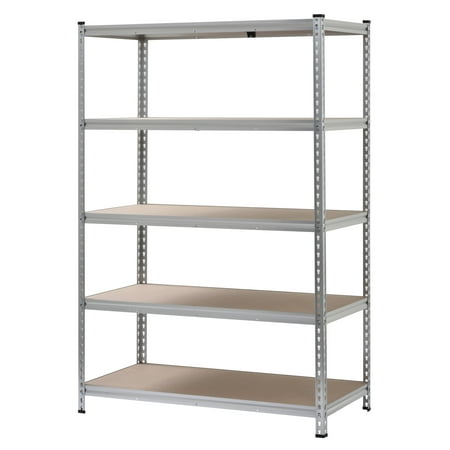 Muscle Rack 48"W x 24"D x 72"H 5-Shelf Garage Shelves, Silver