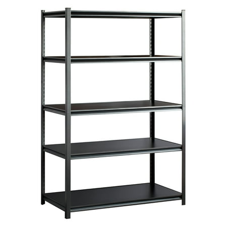 Muscle Rack 48"W x 24"D x 72"H 5-Shelf Heavy-Duty Steel Shelving Unit, 2500 lb Capacity, Silver Vein