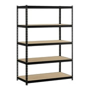 Muscle Rack 48W x 24D x 72H 5-Shelf Steel Freestanding Shelving Unit; Black