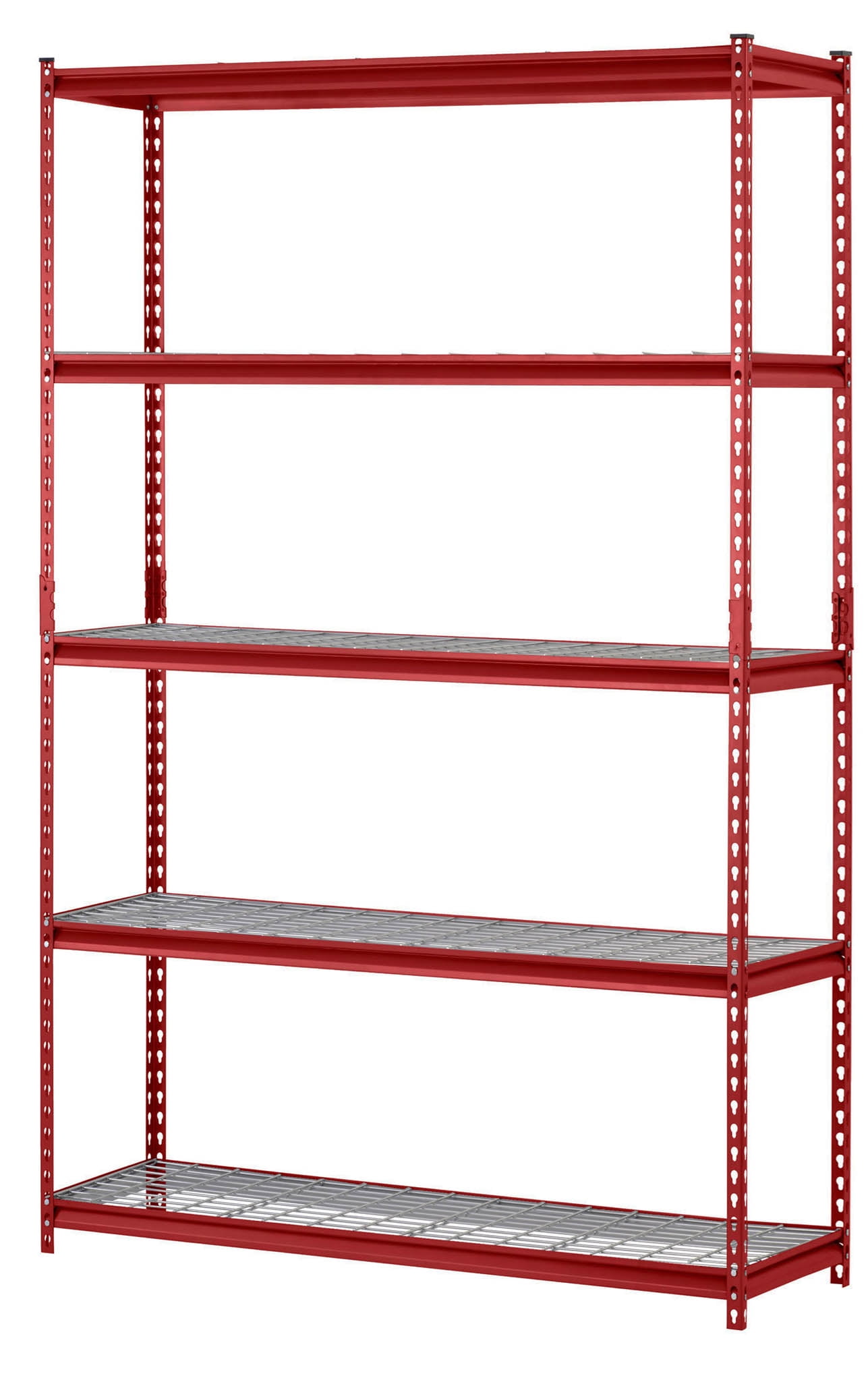Muscle Rack 48"W x 24"D x 72"H 5Shelf Steel Shelving, Red