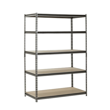 Muscle Rack 48"W x 24"D x 72"H 5-Tier Steel Shelving; 4,000 lb. Total Capacity; Silver