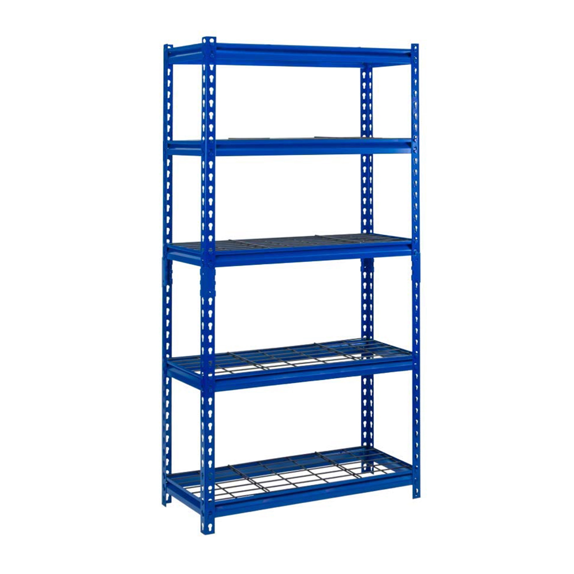 Muscle Rack 60 Inch 5 Tier Boltless Steel Shelving Storage Unit, Blue