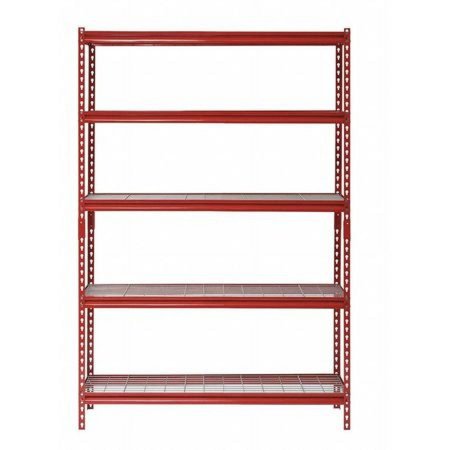 Muscle Rack 60"W x 18"D x 72"H 5-Shelf Freestanding Shelves, Red