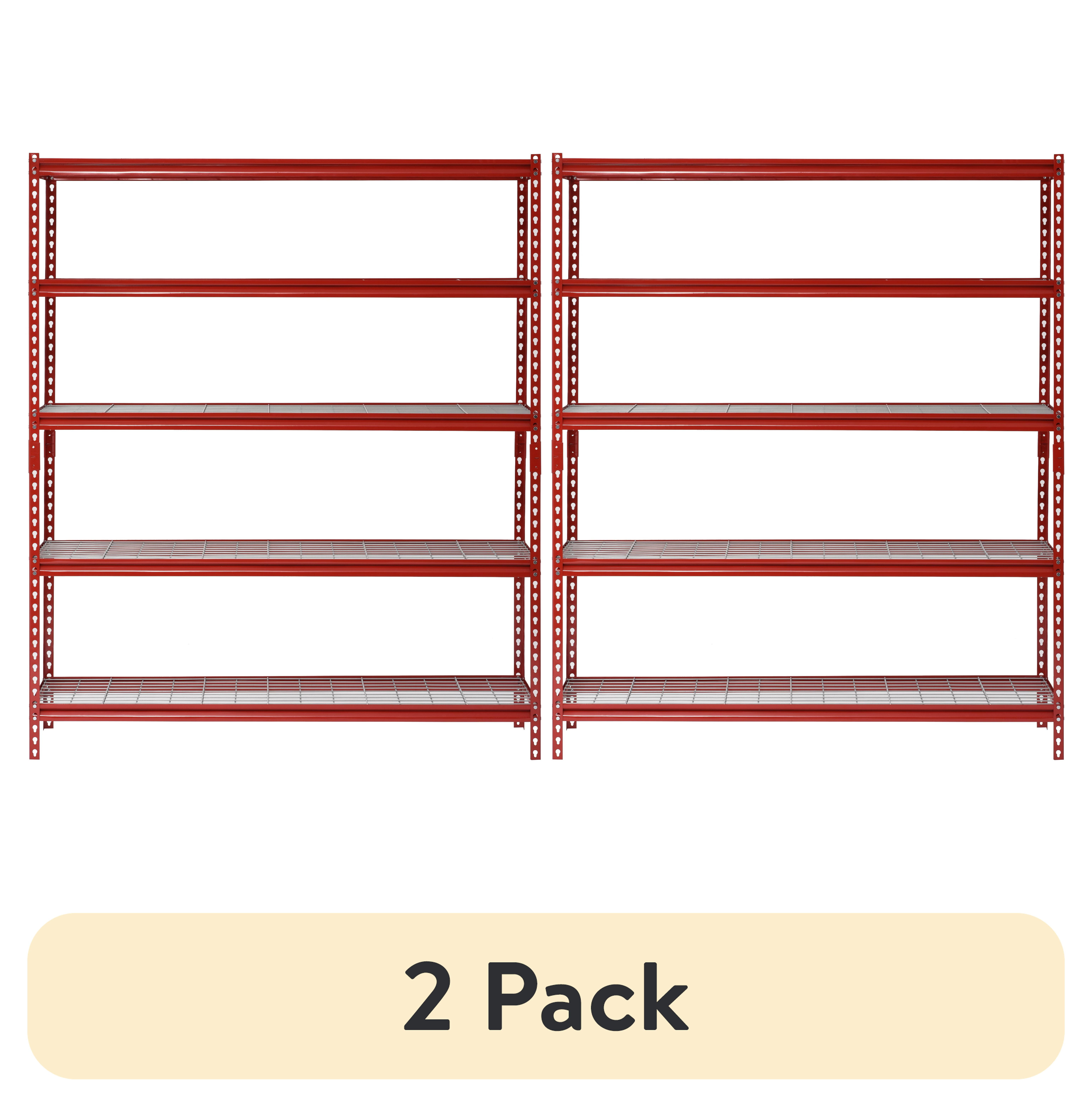 Red Heavy-Duty 5-Tier Steel Garage Shelving Unit