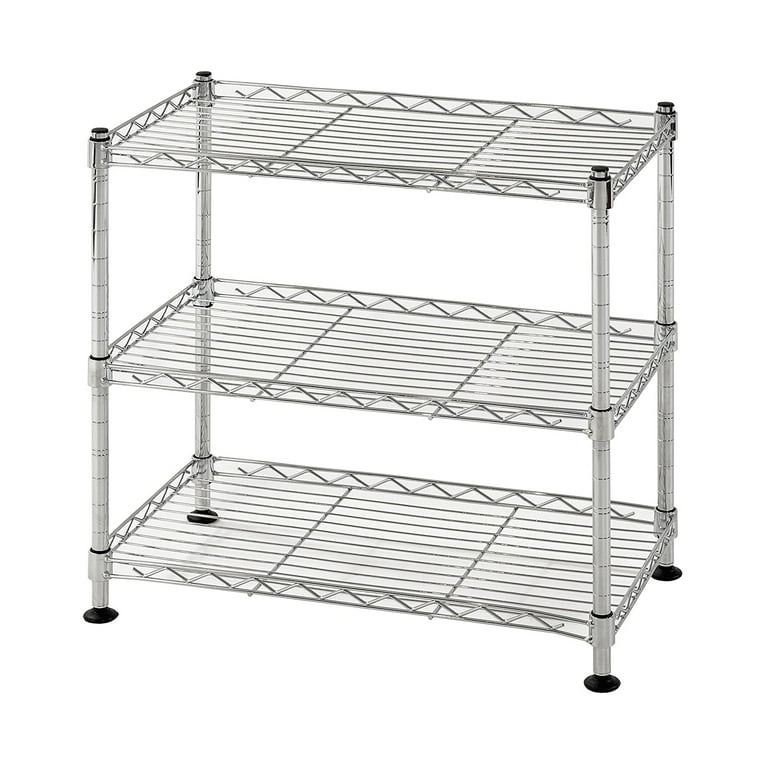 at Home 3-Tier Metal Shelving Unit, Chrome