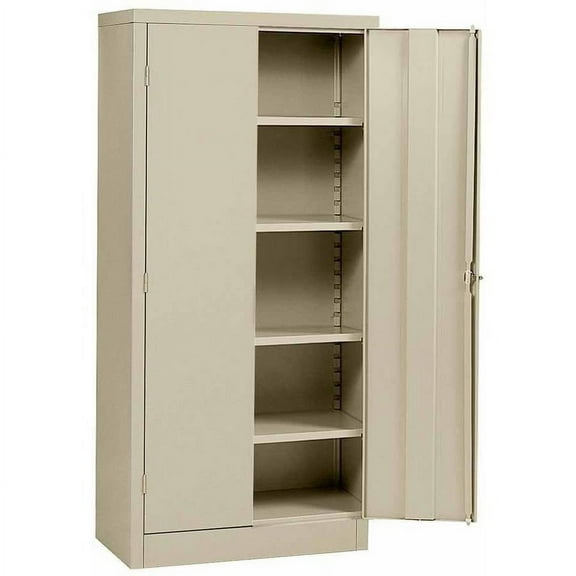 Muscle Rack Durable 4-Shelf Locking Cabinet, Beige