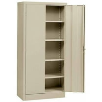 Muscle Rack Durable 4-Shelf Locking Cabinet, Beige