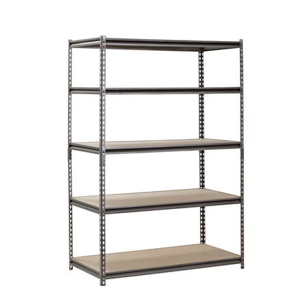 Muscle Rack 5-Shelf Steel Storage Shelf Unit, Silver/Black, 4000 lb ...