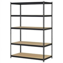 Muscle Rack UR-245BLK 5-Shelf Shelving Unit, Heavy-Duty Steel, 24 x 48 x 72-In. - Quantity 1