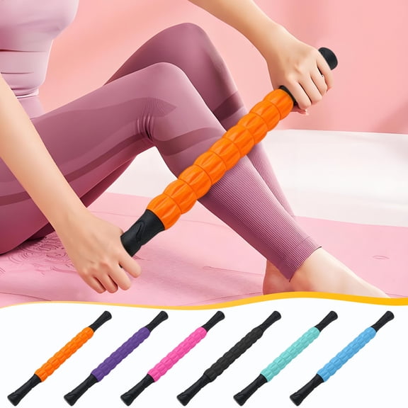 Muscle Roller Fascia Massage Stick Deep Tissue Plastic Shaft Yoga Fitness Recovery Portable Trigger Point Handheld Home Gym by MPOISVA