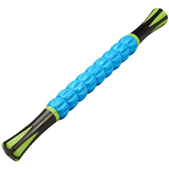 Muscle Roller Massage Stick Tool for Athletes, 18 Inches Muscle Roller for Relieving Muscle Soreness, Soothing Cramps, Massage, Physical Therapy & Body Recovery Blue