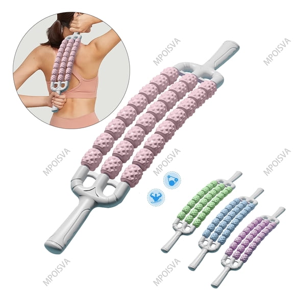 Muscle Roller Massage Stick Yoga Deep Tissue Handheld Back Leg Muscle Relaxation Portable Recovery Home Gym Travel by MPOISVA