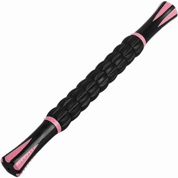 Muscle Roller Stick for Athletes - Body Massage Roller Stick - Release Myofascial Trigger Points Reduce Muscle Soreness Tightness Leg Cramps & Back Pain for Physical Therapy & Recovery (Pink)