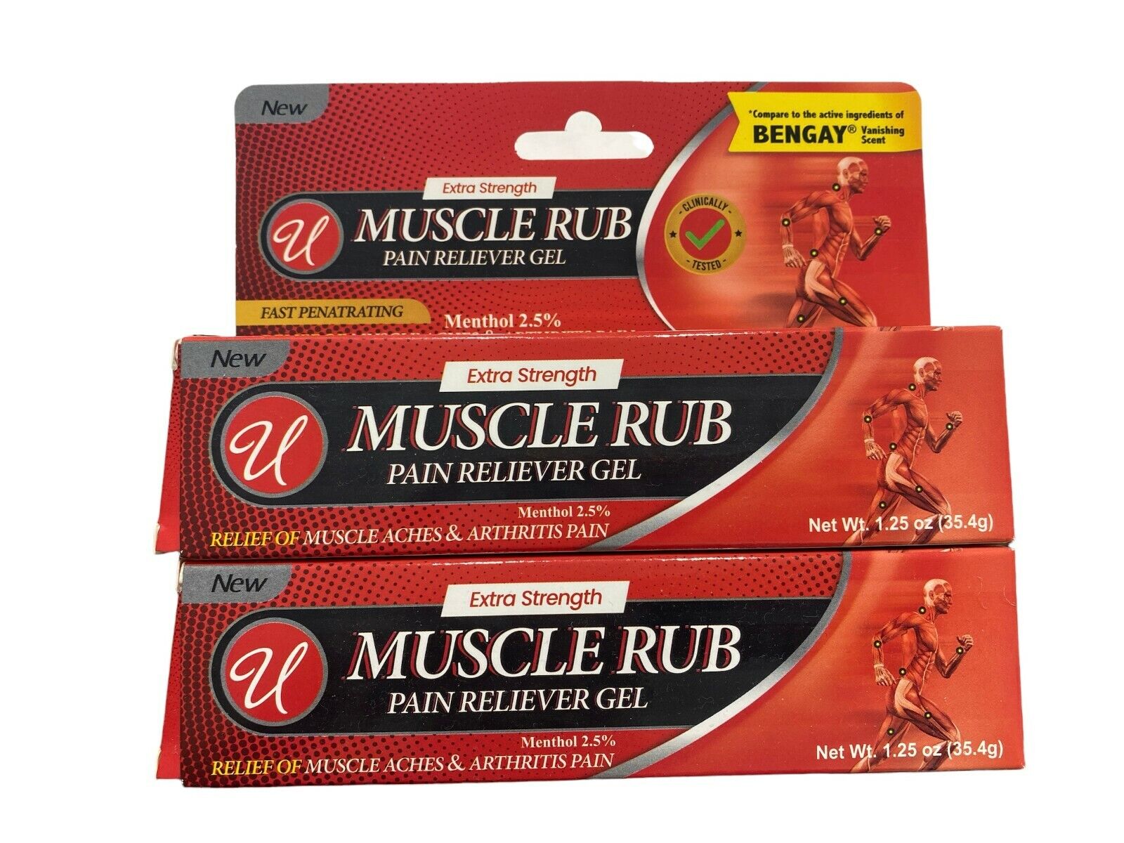 Muscle Rub Pain Reliever Gel Extra Strength Fast Penatrating 2.5