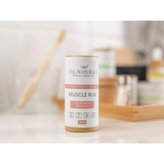 J&L Naturals Muscle Rub - Vegan, Sustainable, Natural, Cruelty Free - 1.5oz (Single)