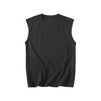 Muscle Shirts For Men Qiggri Men's Summer Sport Casual Solid Color Sleevless Round Neck Tank Top