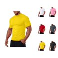 thumbnail image 1 of Muscle Shirts for Men Summer Lightweight Short Sleeve Neck Slim Fit Moisture Wicking Athletic Workout Gym Tshirt, 1 of 5