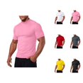 thumbnail image 1 of Muscle Shirts for Men Summer Lightweight Short Sleeve Neck Slim Fit Moisture Wicking Athletic Workout Gym Tshirt, 1 of 5