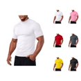thumbnail image 1 of Muscle Shirts for Men Summer Lightweight Short Sleeve Neck Slim Fit Moisture Wicking Athletic Workout Gym Tshirt, 1 of 5