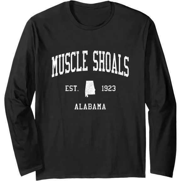 Muscle Shoals AL Vintage Athletic Sports JS01 Long Sleeve T-Shirt, Unisex T-Shirt