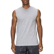 Muscle Sleeveless Workout Shirts Tank Tops for Men | Athletic Gym Bodybuilding Training Compression Tops - 100% Cotton Small, Gray