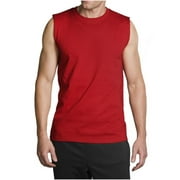 Muscle Sleeveless Workout Shirts Tank Tops for Men | Athletic Gym Bodybuilding Training Compression Tops - 100% CottonXX-Large, Red
