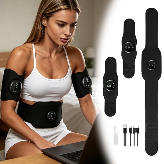Muscle Stimulator, AB Stimulator, 2026 Next Gen USB Rechargeable AB Stimulator Belt, 12 Modes 19 Intensities Portable Full Body Muscle Trainer for Home Office Fitness