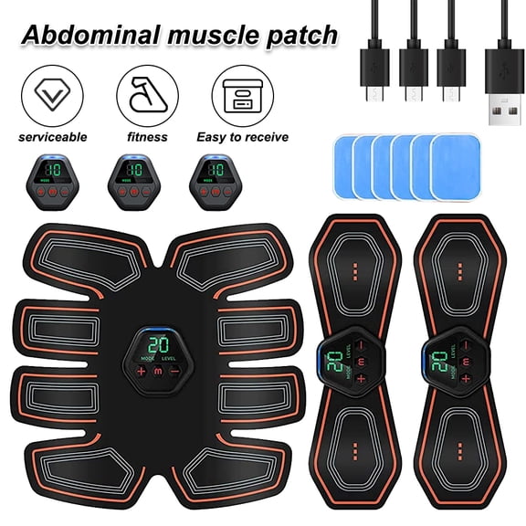 Muscle Stimulator - Fitness Training Equipment for Men & Women, 10 Modes 20 Levels Electronic Abdominal Stimulator Rechargeable Ultimate Muscle Toner Trainer for Office, Home, Gym Fitness Equipment