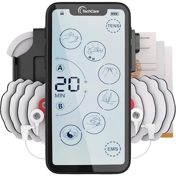 Muscle Stimulator TENS Unit with 24 Modes Touch Screen EMS Pulse Therapy for Neck Back Leg Shoulder Pain Relief Portable Rechargeable Device