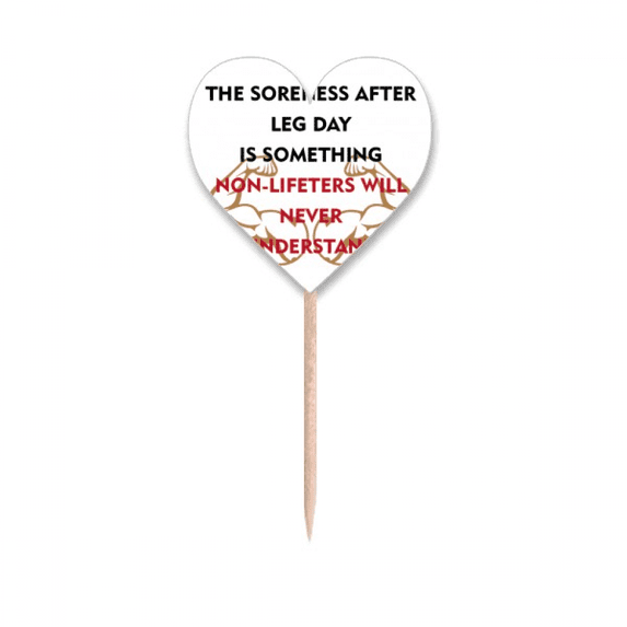 Muscle Strength Weightlifter Toothpick Flags Heart Lable Cupcake Picks